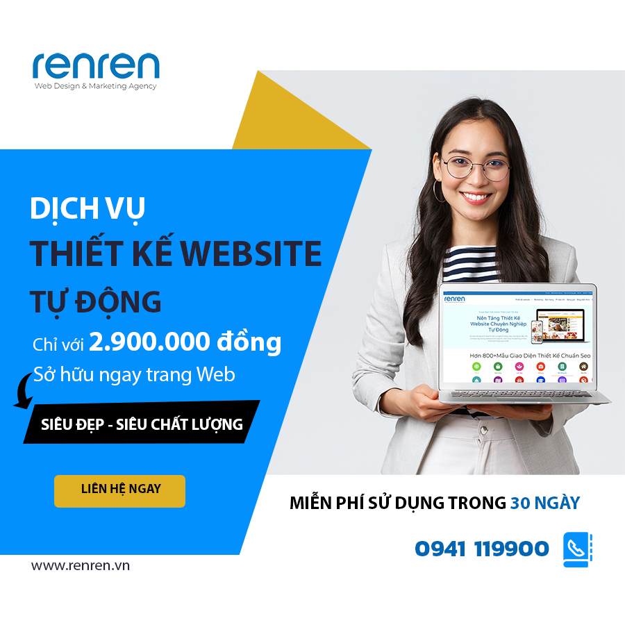 Trải nghiệm 30 ngày dùng thử Dịch vụ thiết kế website tại Renren