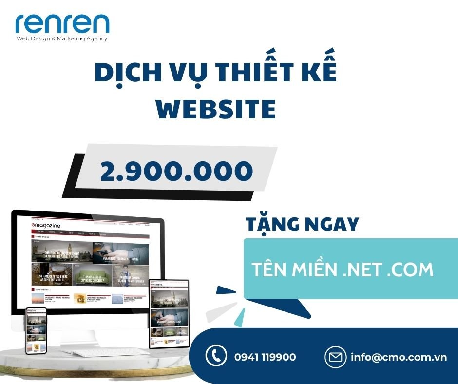 Khuyến Mãi Cuối Năm: Thiết Kế Website Chuyên Nghiệp Chỉ Từ 2.900.000 VNĐ Tại Renren